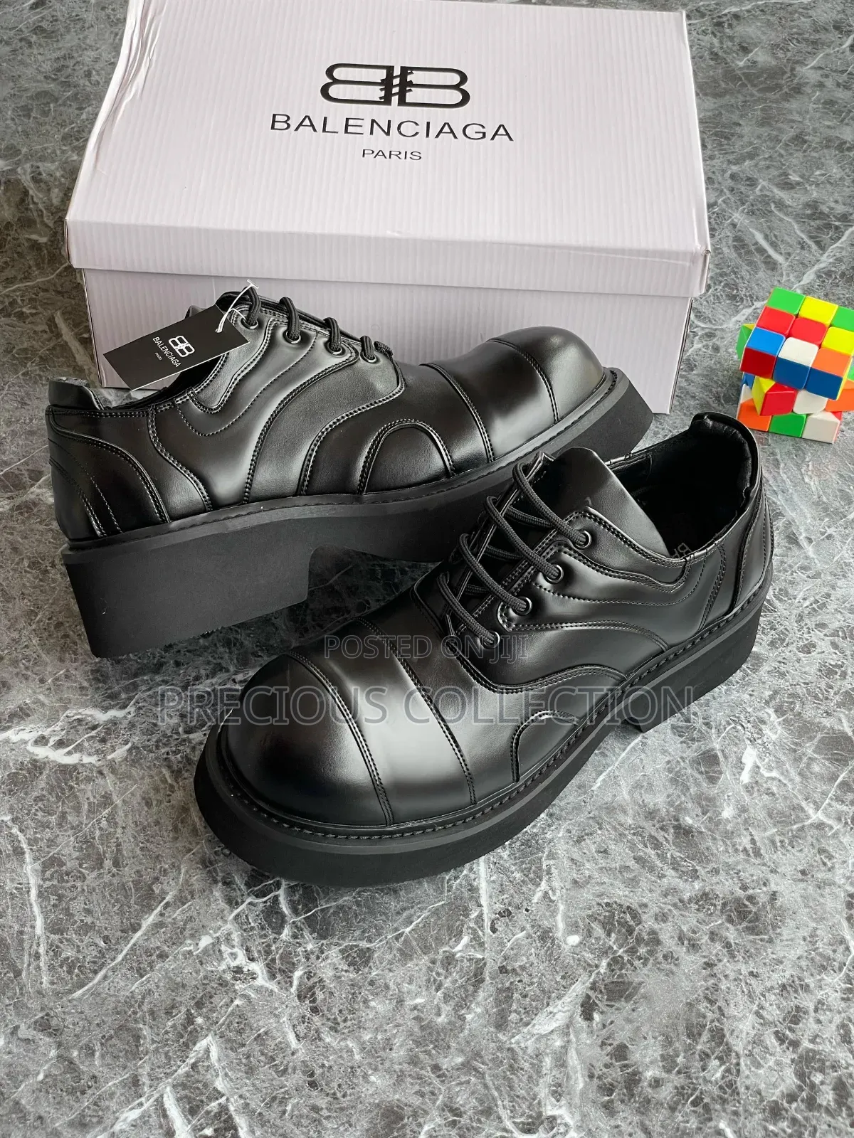 Matte Leather Balenciaga Lace Up Shoe