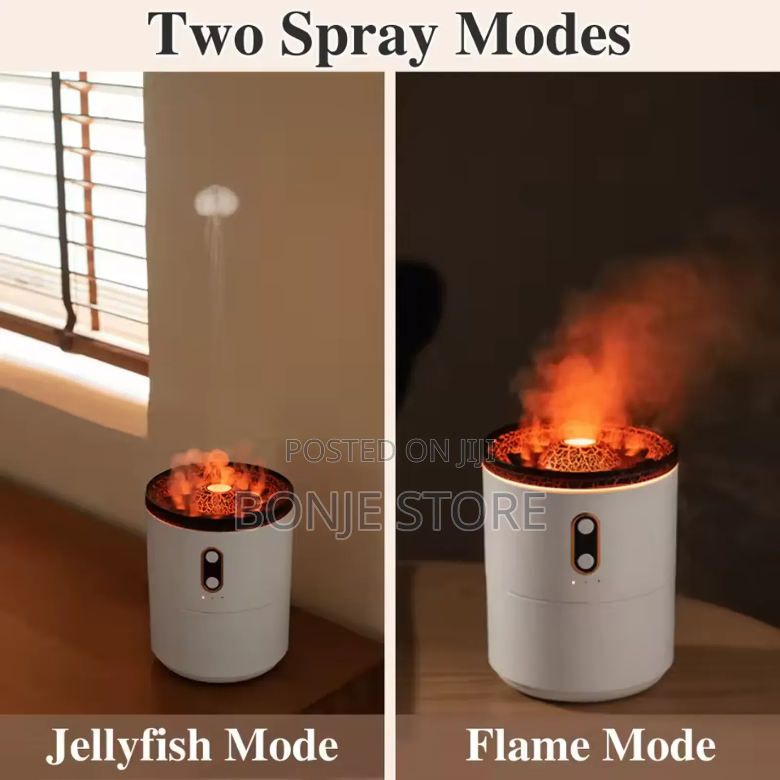 430ml Volcano Flame Humidifier Diffuser - 2 Spray Mode