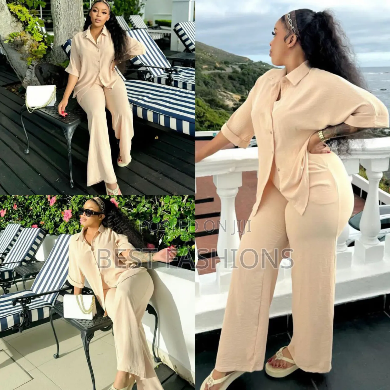 Ladies 2 Piece Palazzo Trousers