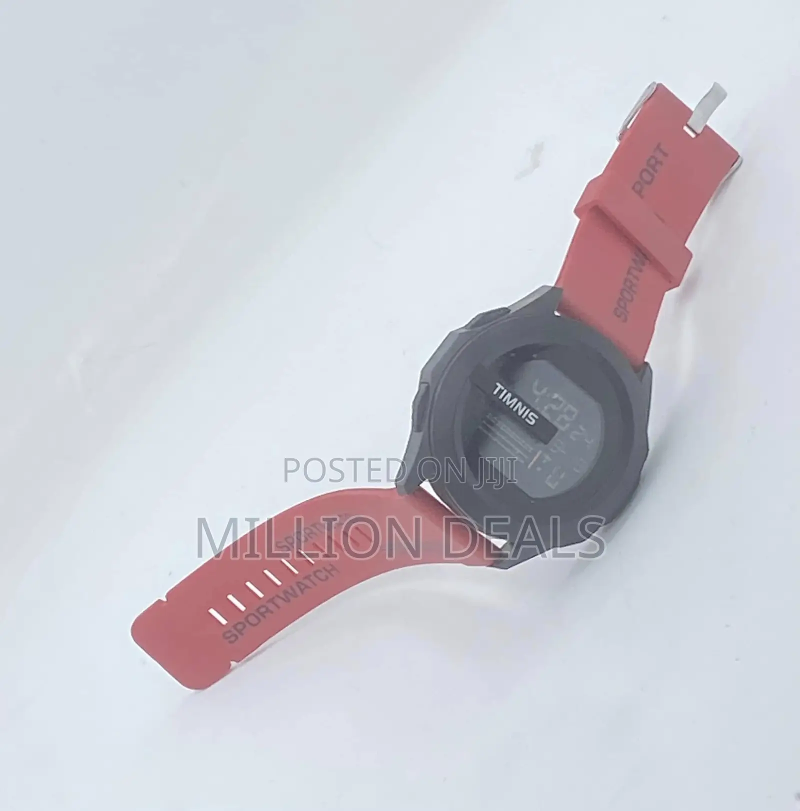 Red Sport Rubber Strap Men's Wrist Watch