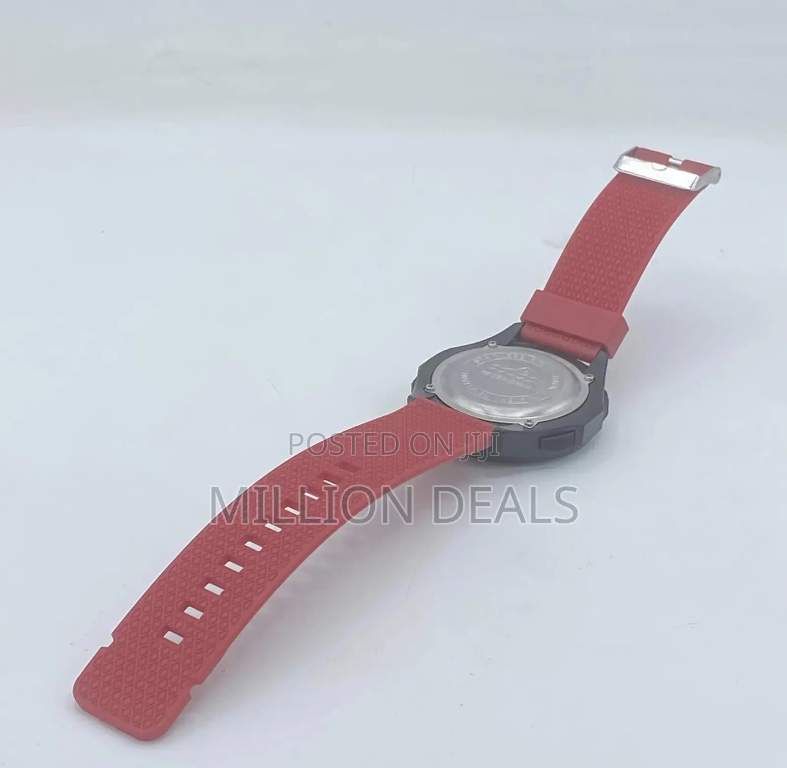 Red Sport Rubber Strap Men's Wrist Watch