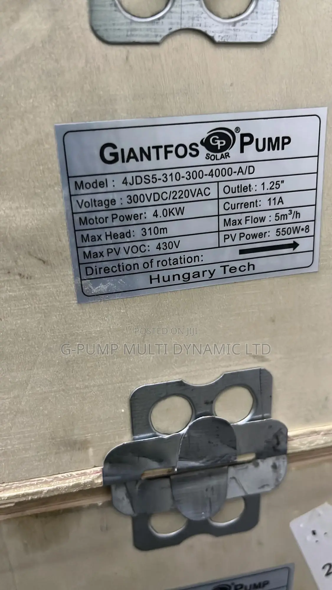Great Giantfos Hybrid Ac/Dc Submersible of 310 Meters