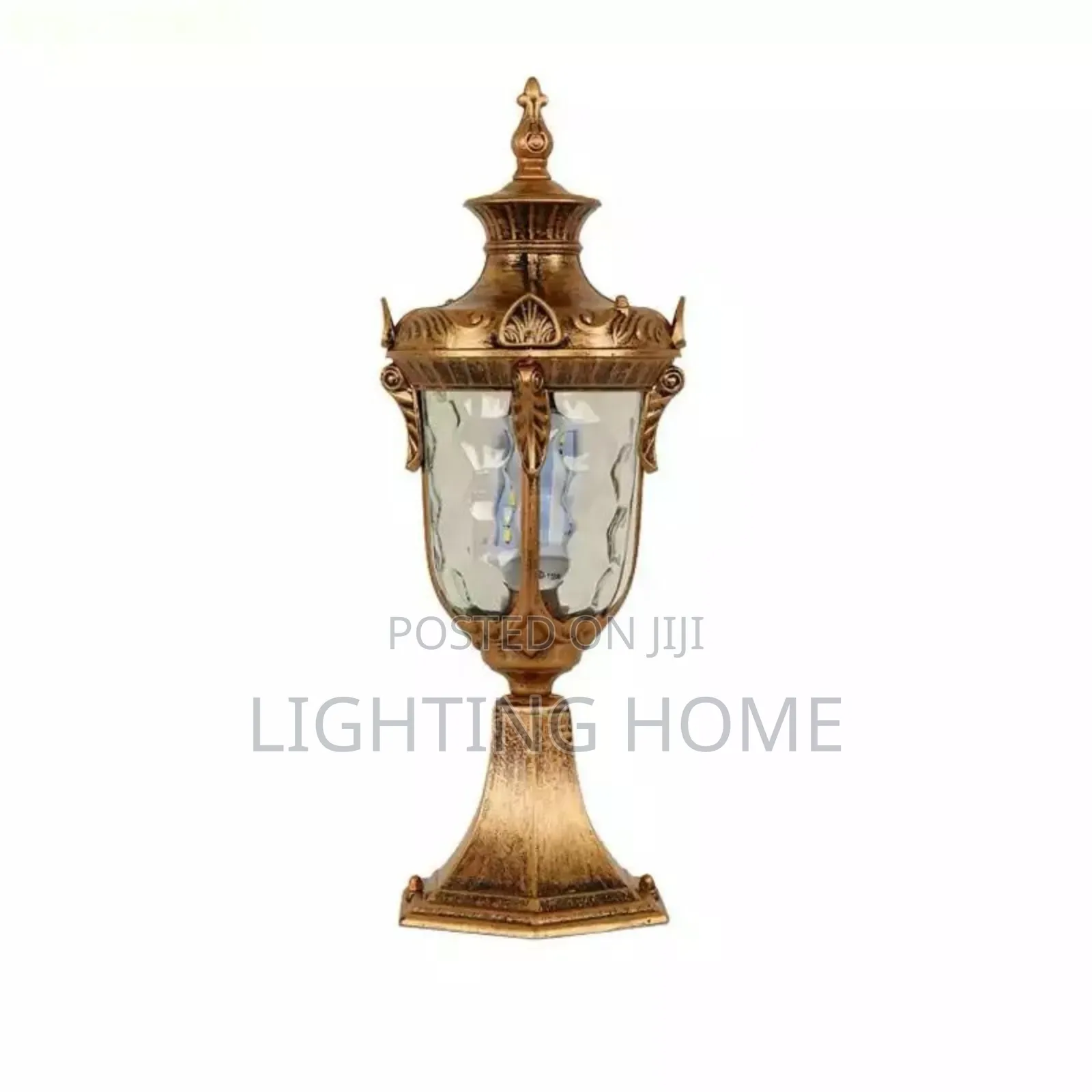 Gold Top Fence Lamp