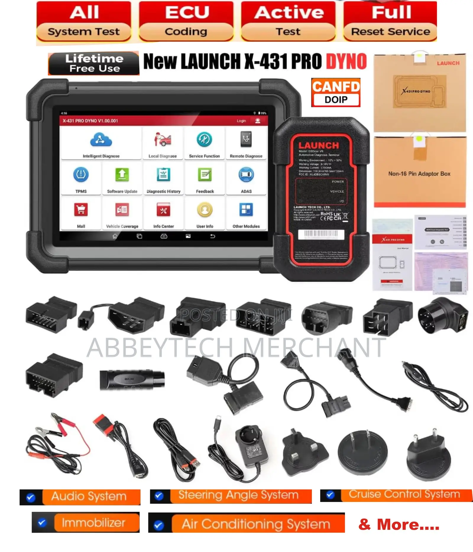 Launch X431 Pro Dyno Cars Scanner Wit Ecu, Key/Immo Reset