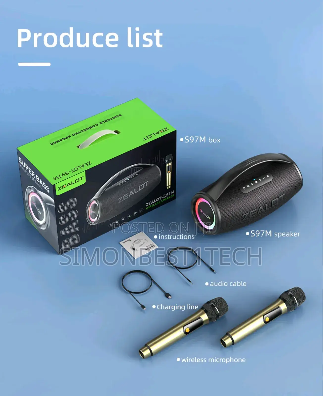Zealot Speaker S97m 80w
