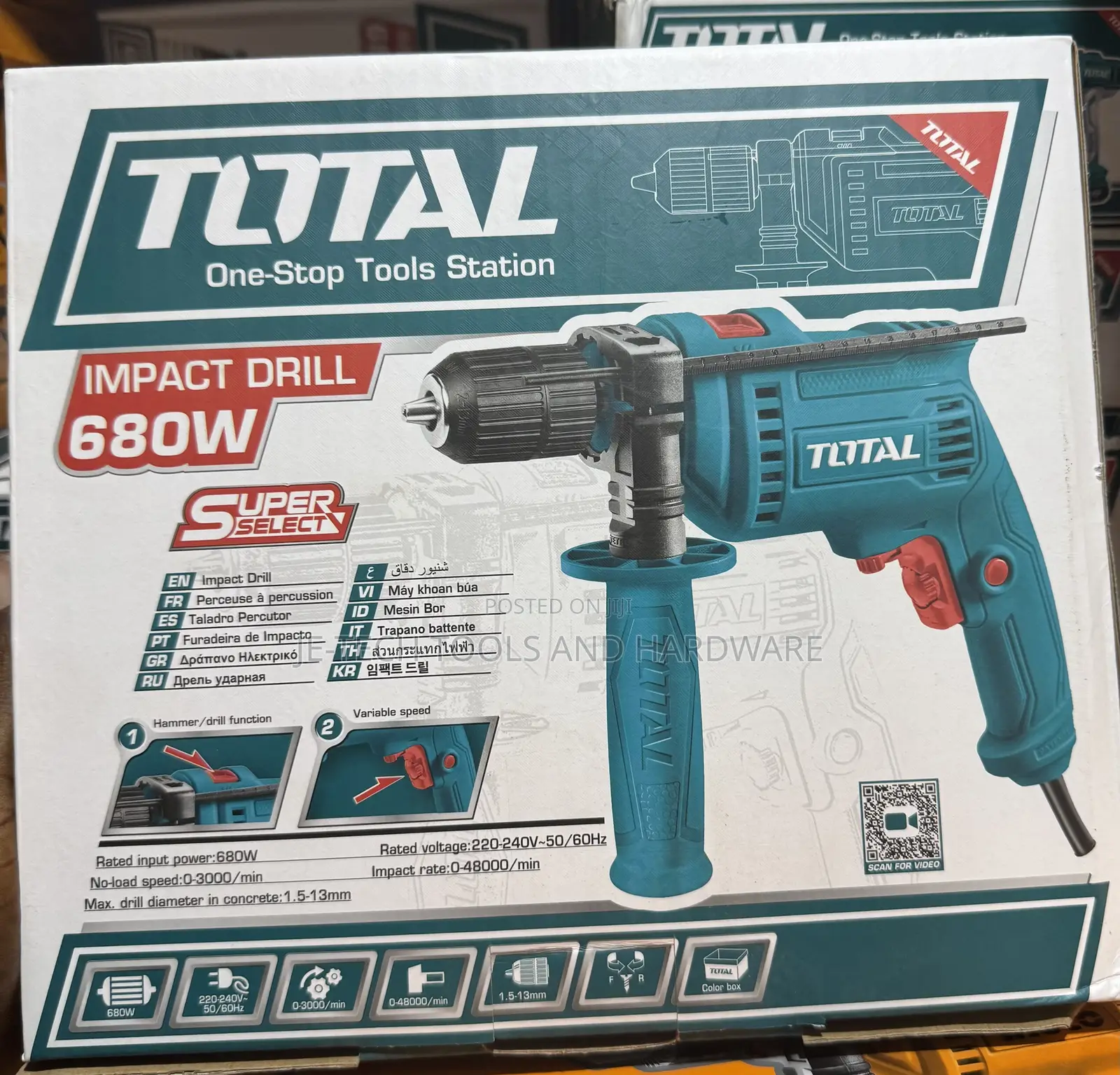 Total Electric Impact Drill 680w