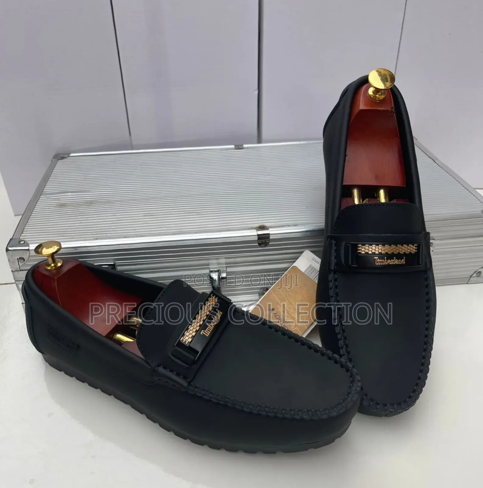 All Black Timberland Matte Leather Loafers