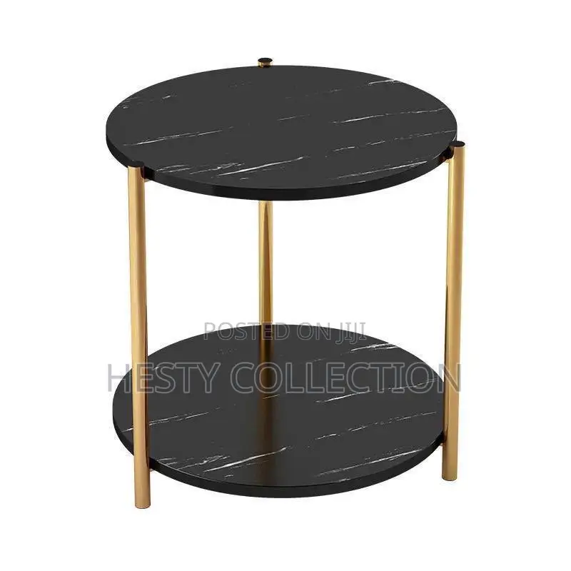 Round Square Faux Marble Wooden Stool Side Table Two Step