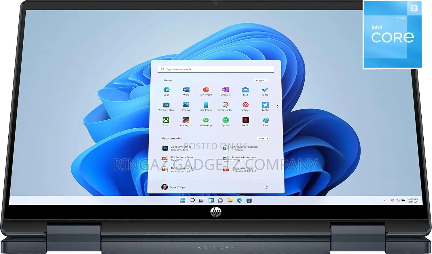 New Laptop HP Pavilion X360 8GB Intel Core I3 SSD 256GB