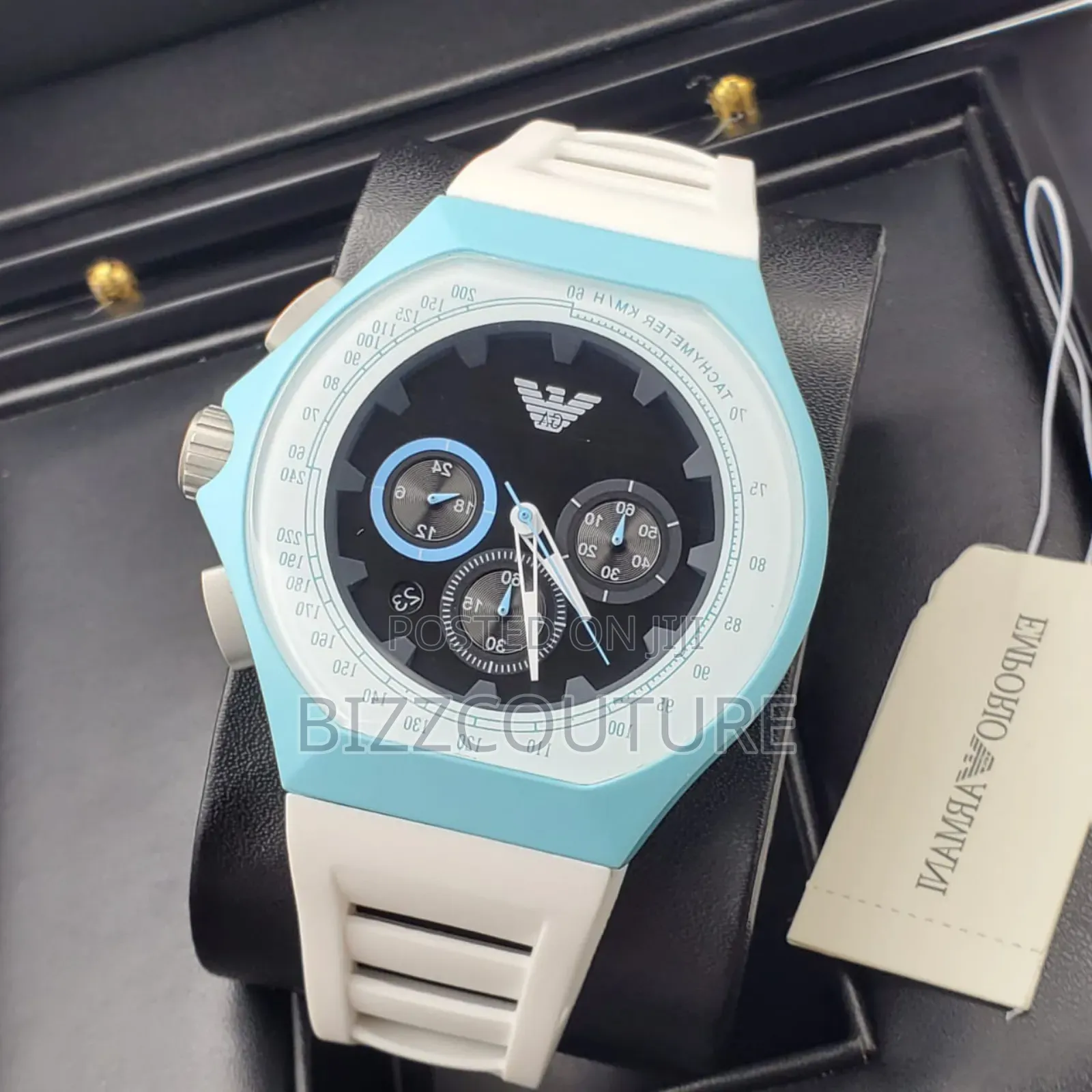 Original Emporio Armani White Rubber Strap Watch