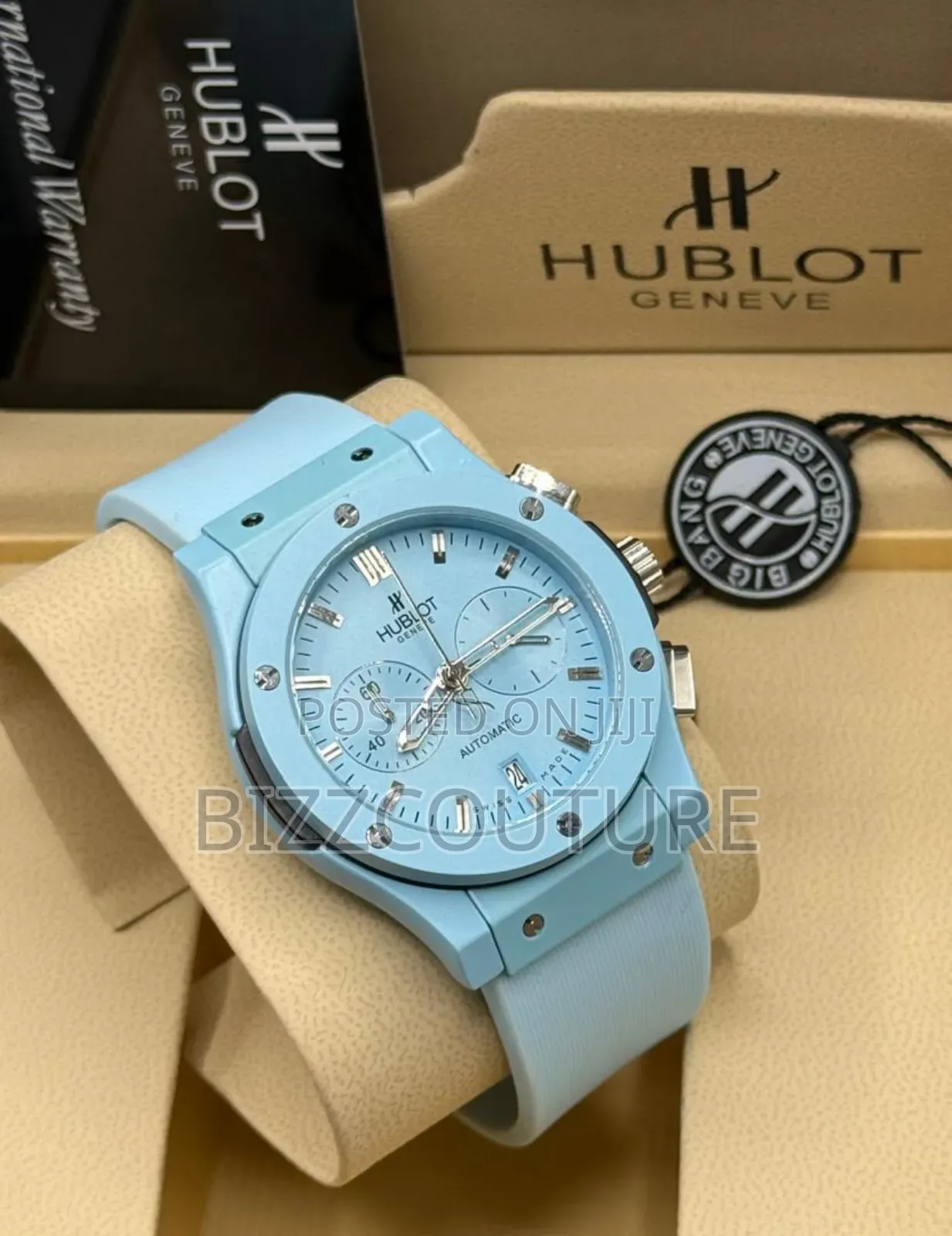 Original Hublots Blue Rubber Strap Watch Available in Store