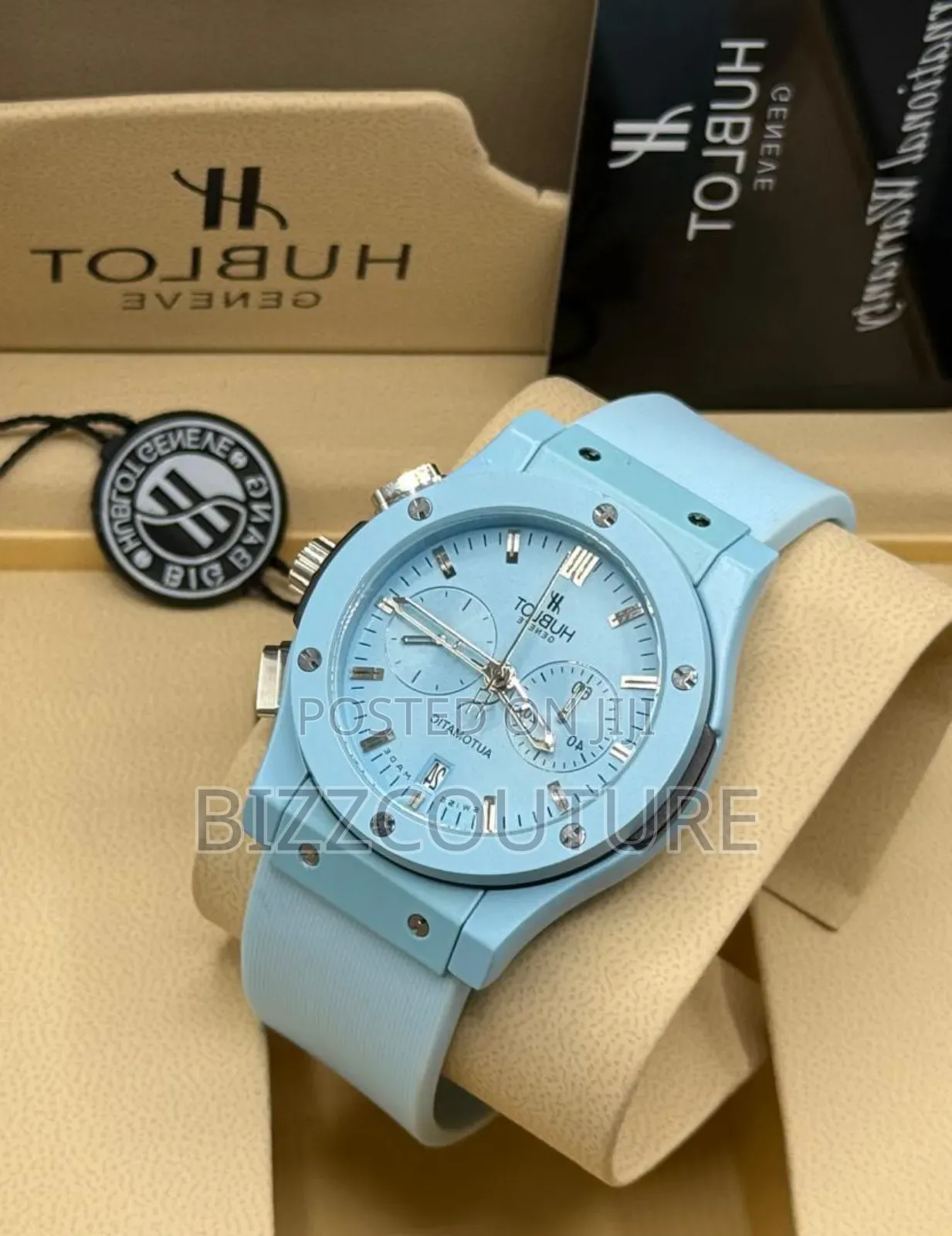 Original Hublots Blue Rubber Strap Watch Available in Store