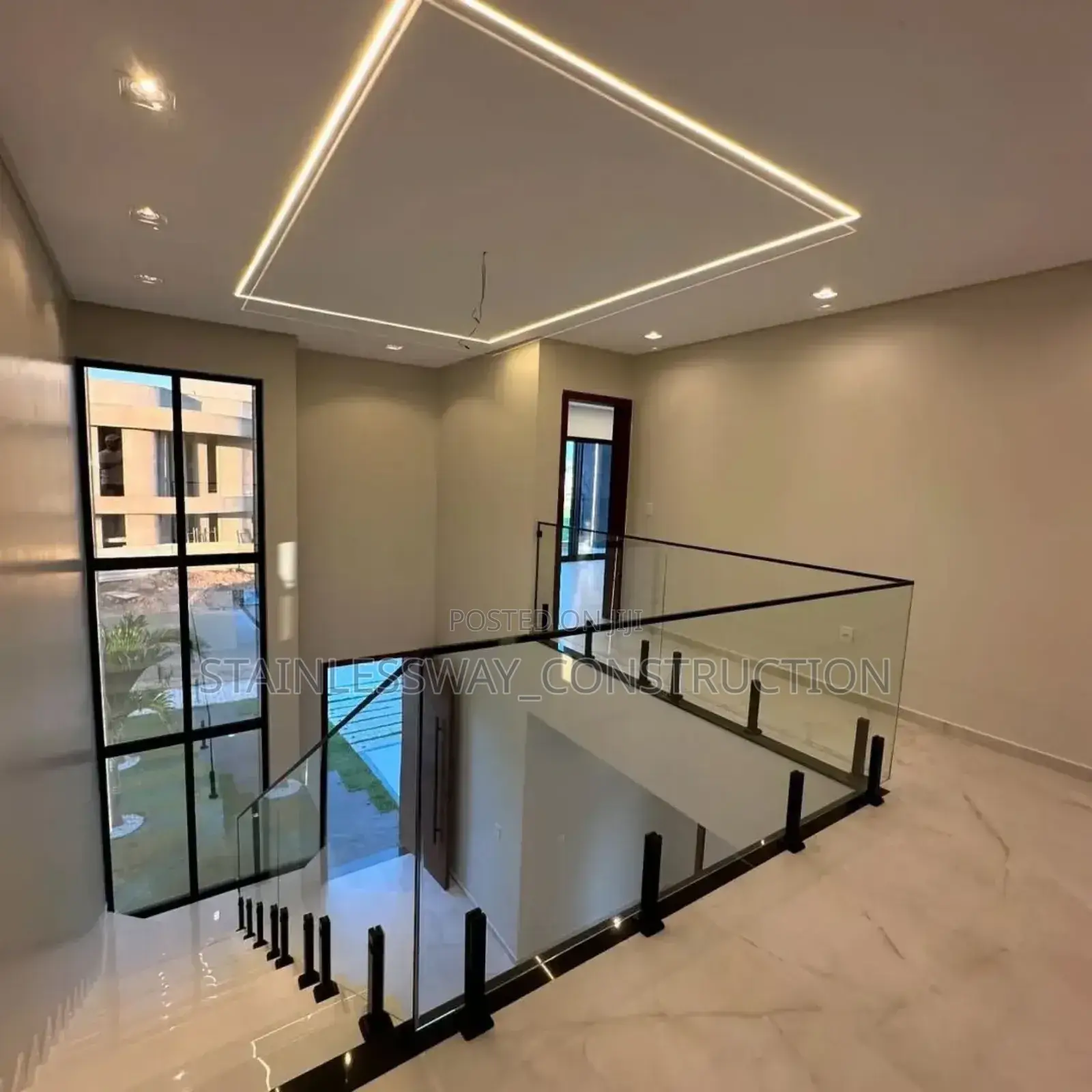 Staircase Glass Handrail With Spigot Stand