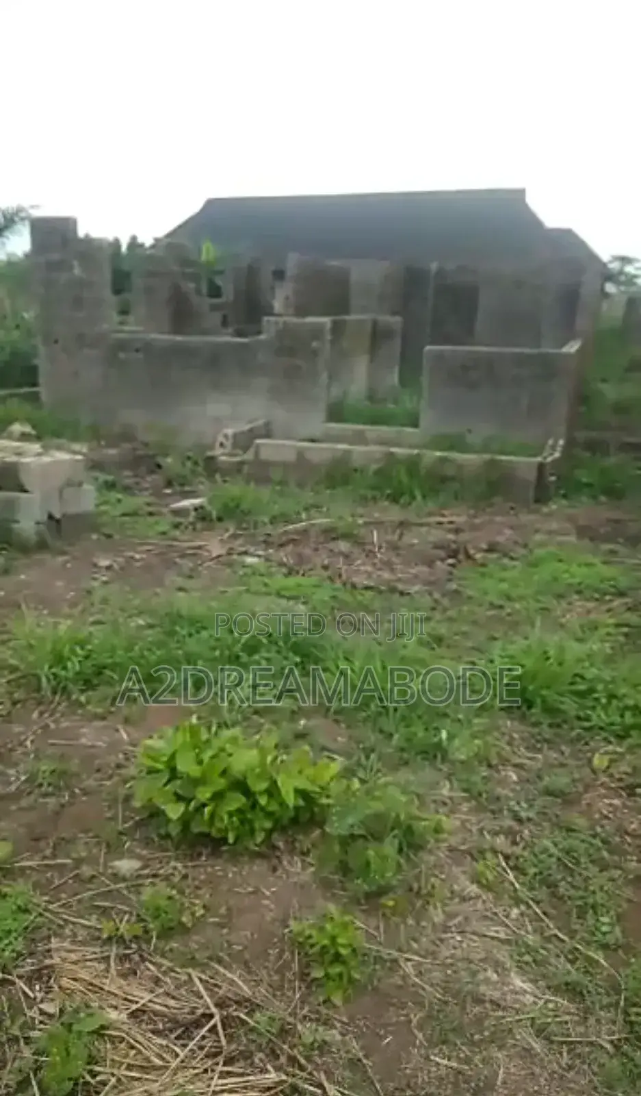 Plot of Land With Uncompleted 3 Bedroom Bungalow