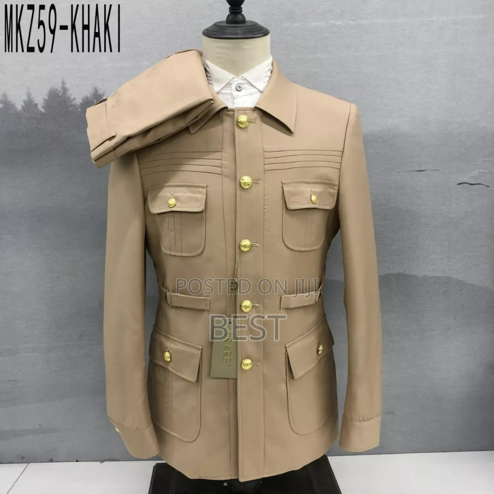Men Quality Safari Long Sleeve Suit