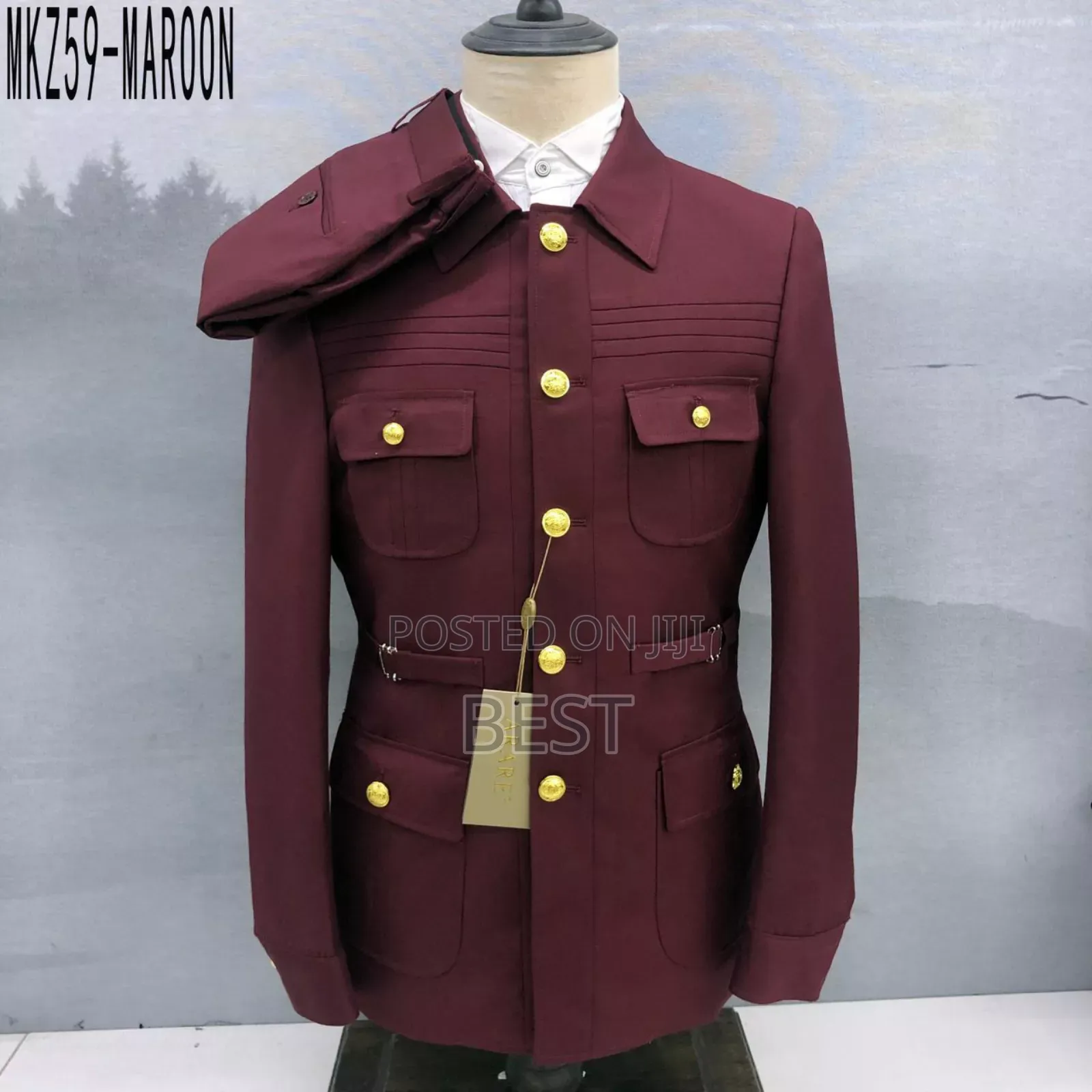 Men Quality Safari Long Sleeve Suit