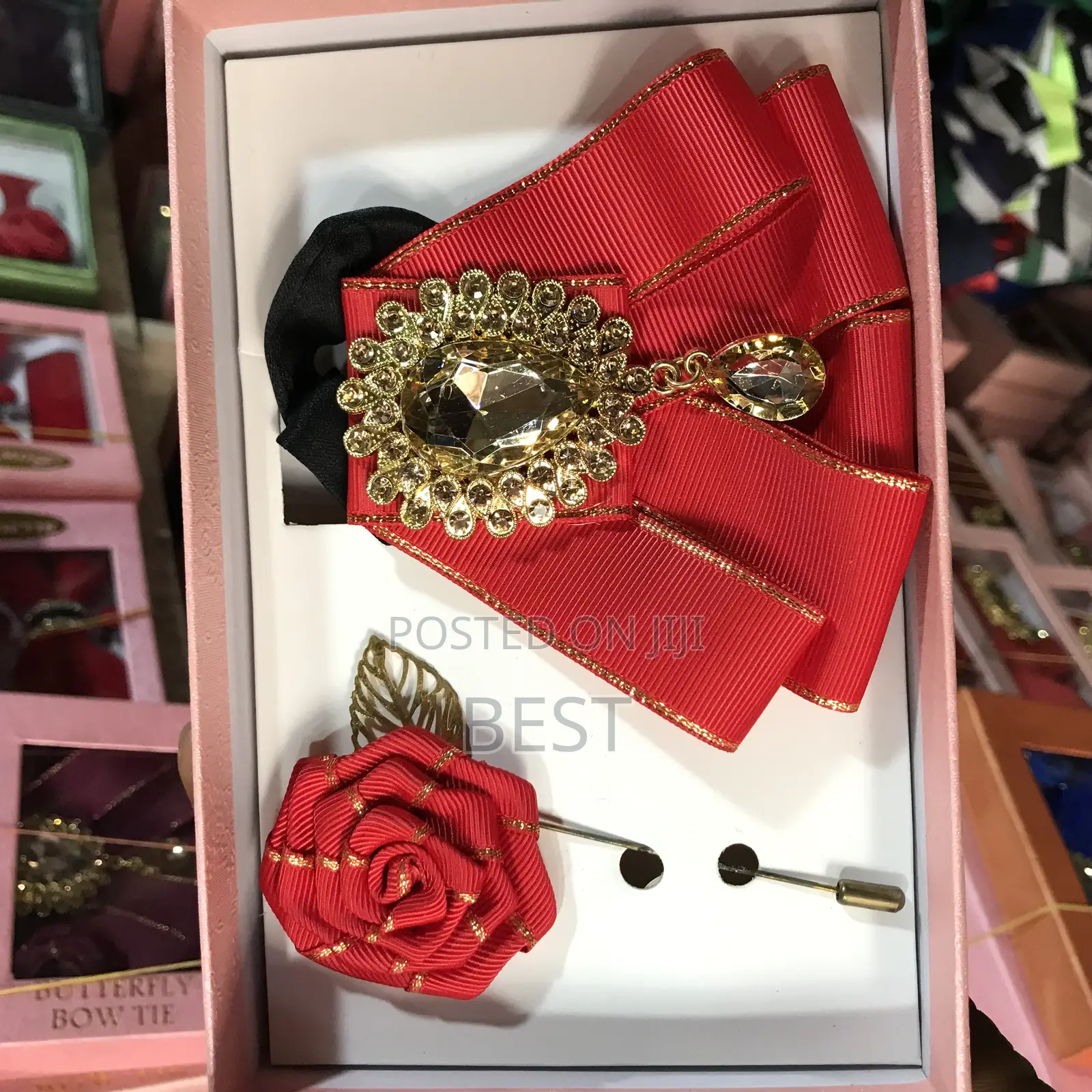 Red Classic Butterfly Bow Ties for Wedding, Dinner and More