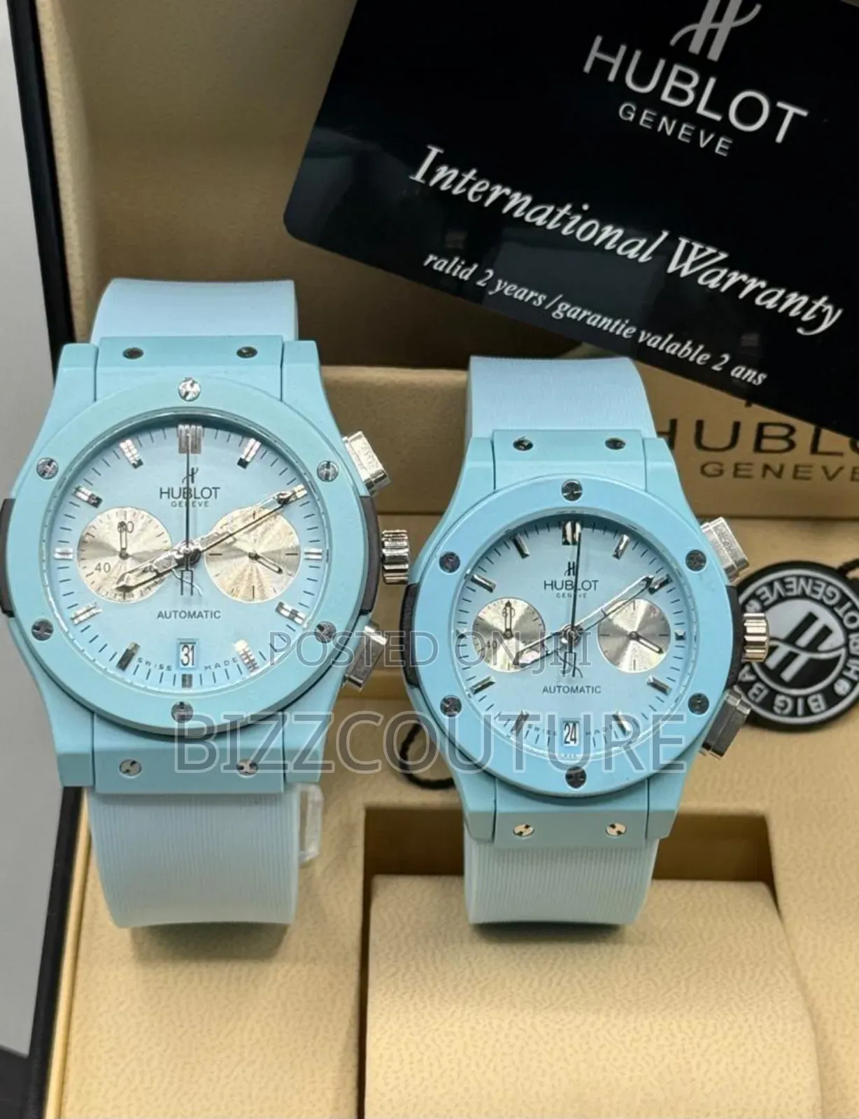 Original Hublot Blue Rubber Strap Watch