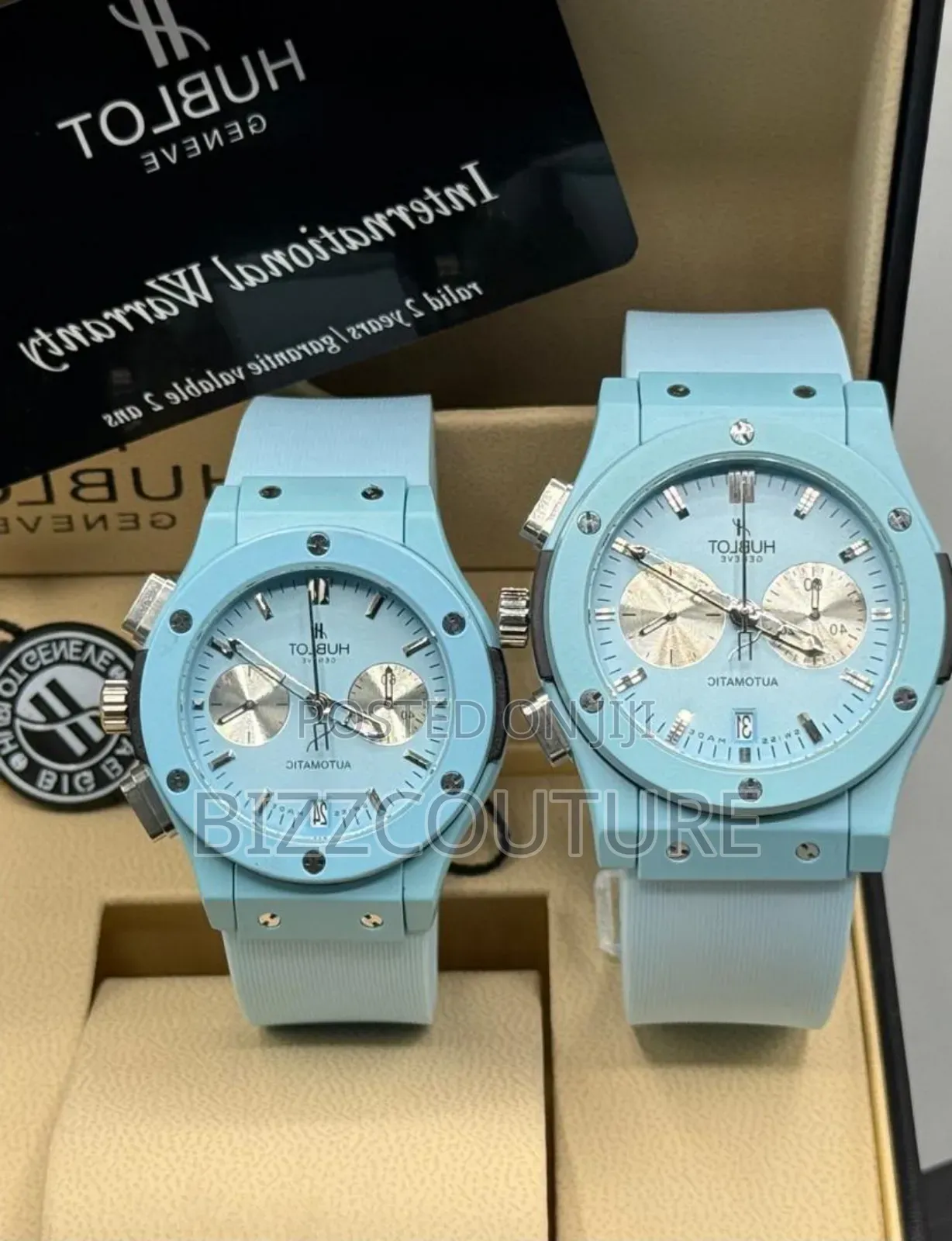 Original Hublot Blue Rubber Strap Watch