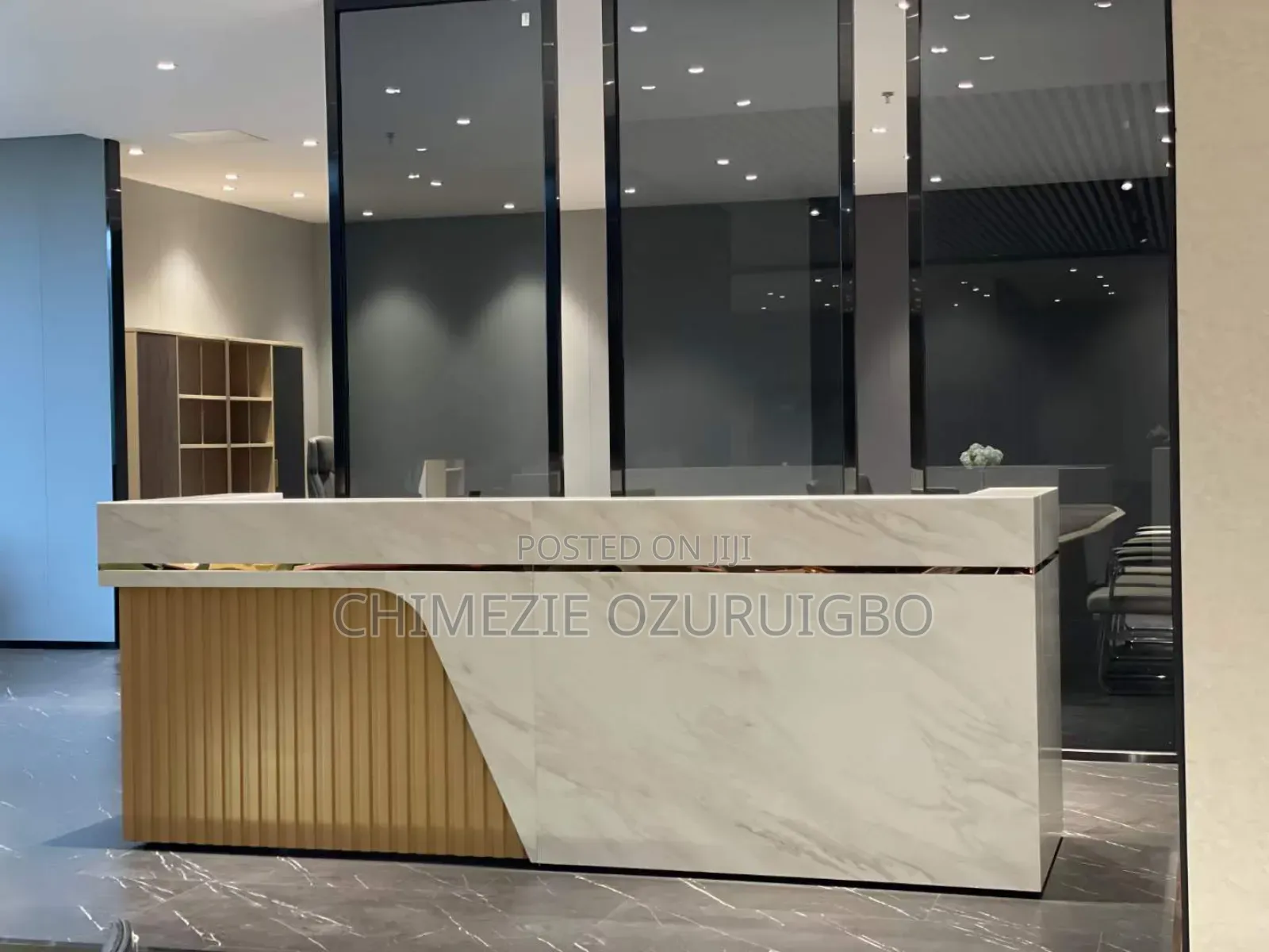 2.4 Meters White Reception Office Table