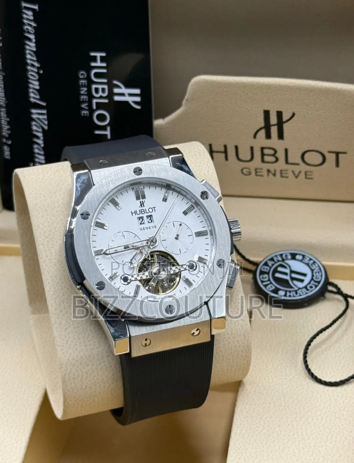 Original Hublot Black Rubber Strap Watch Available in Store