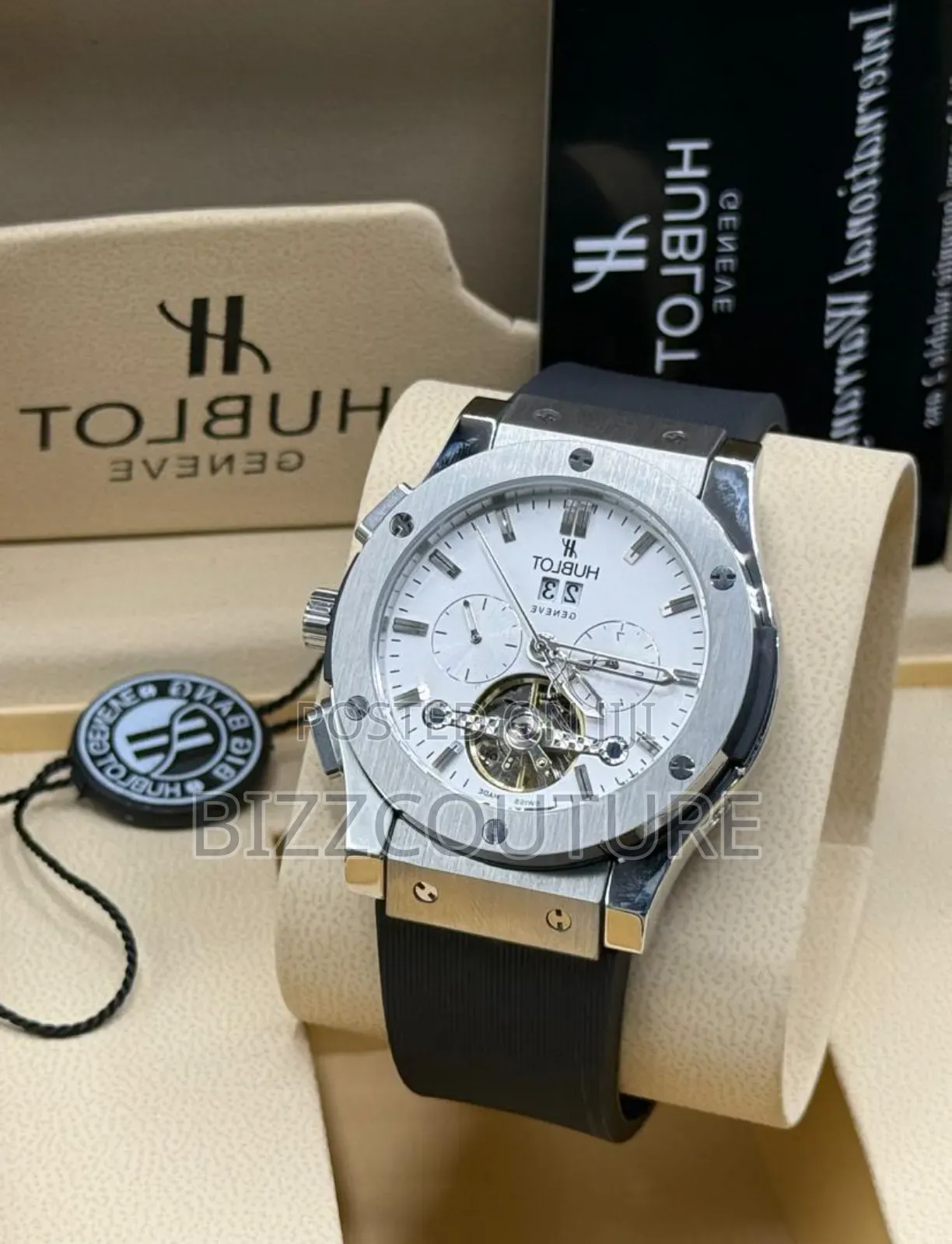Original Hublot Black Rubber Strap Watch Available in Store