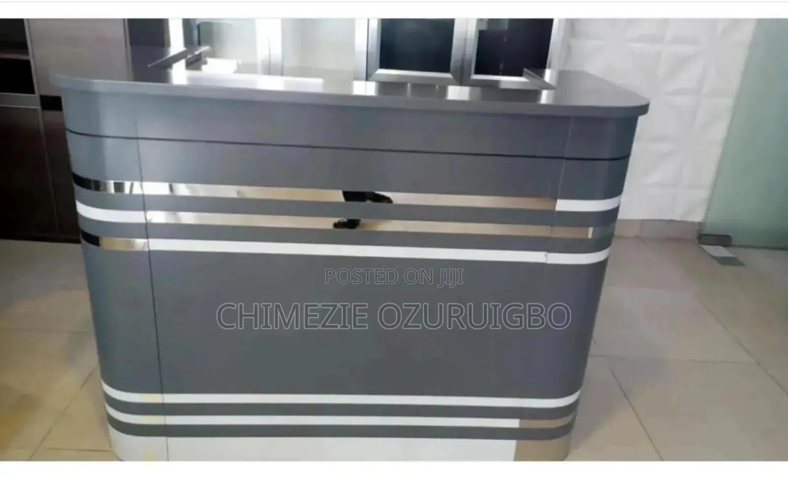 1.6 Meters Grey Office Reception Table