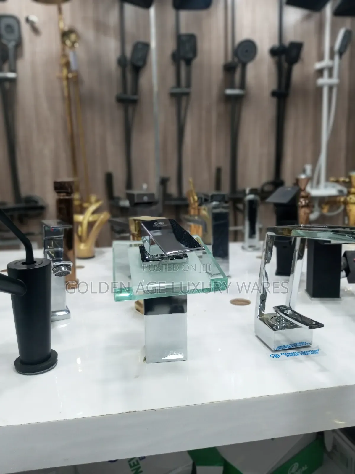 Short Glass Square Fountain Basin Tap