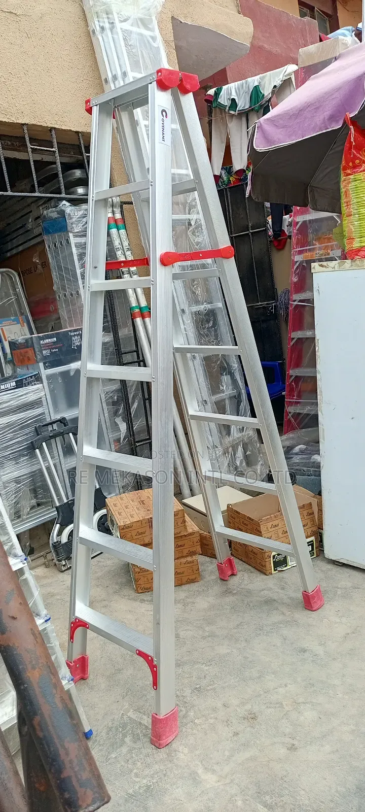 7 Steps Aluminum Double Sided Trestle Ladder