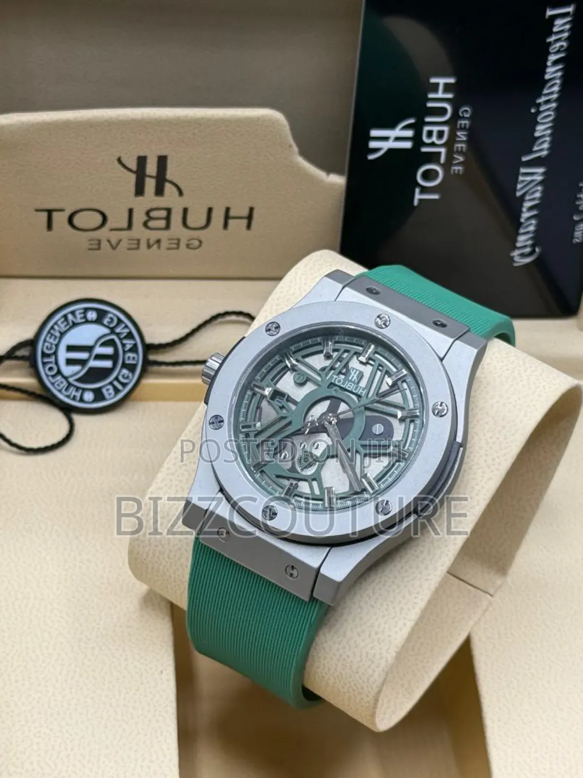 Original Hublot Green Rubber Strap Watch Available in Store