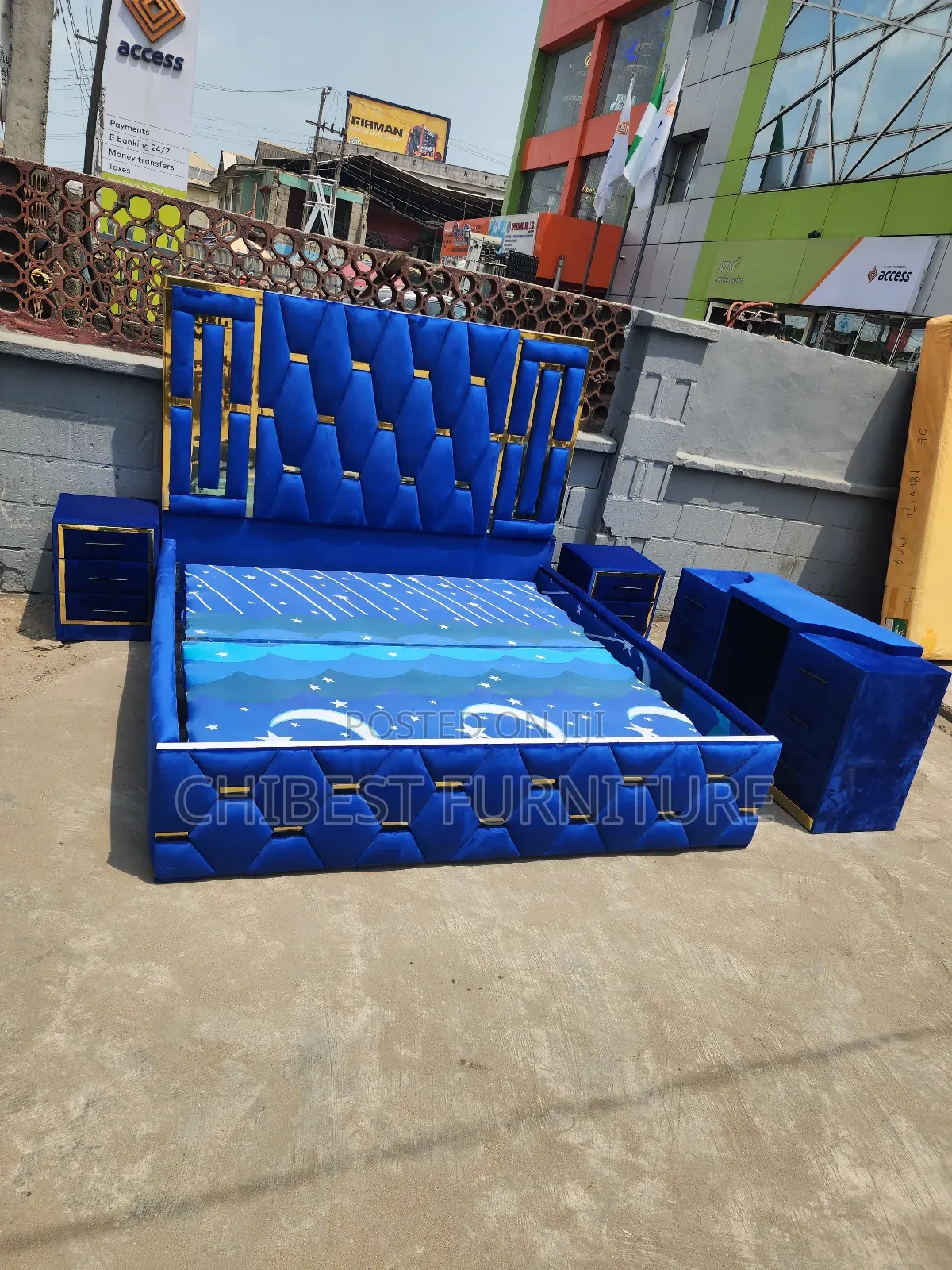 Classic 6by6 Set of Velvet Bed Frame