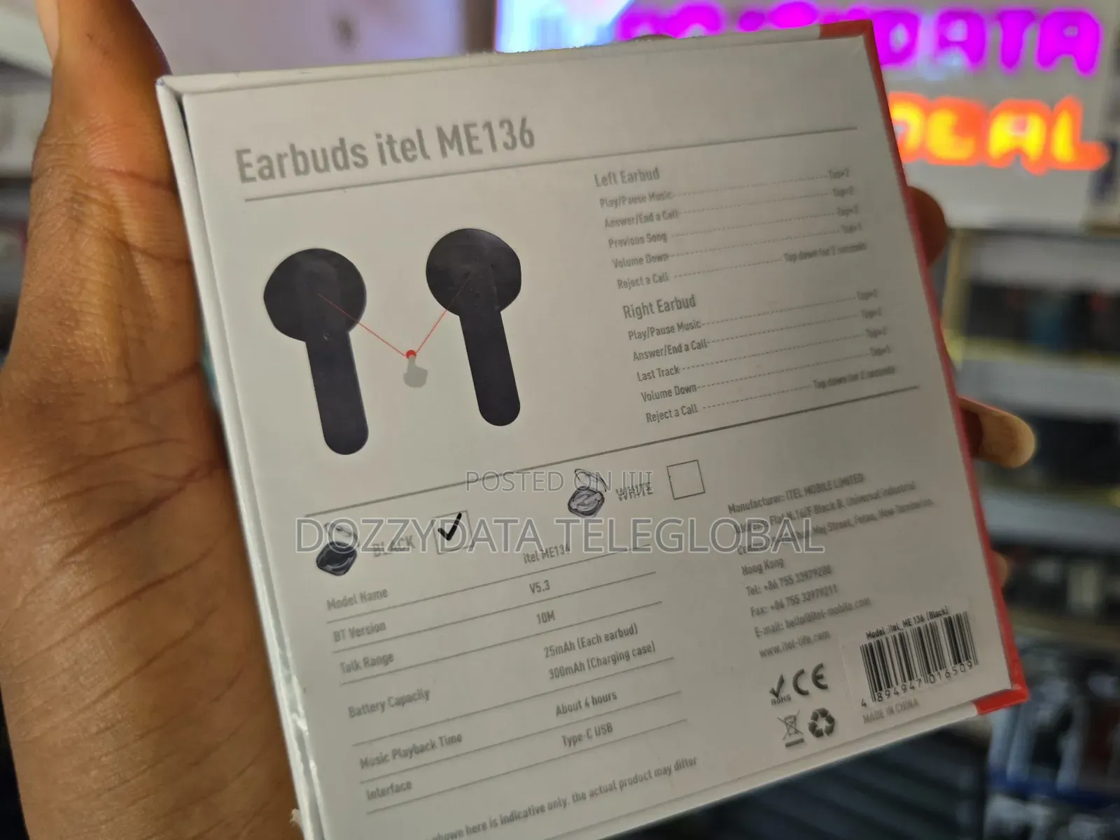 Itel Earbuds Me136 Wireless Bluetooth Earbuds