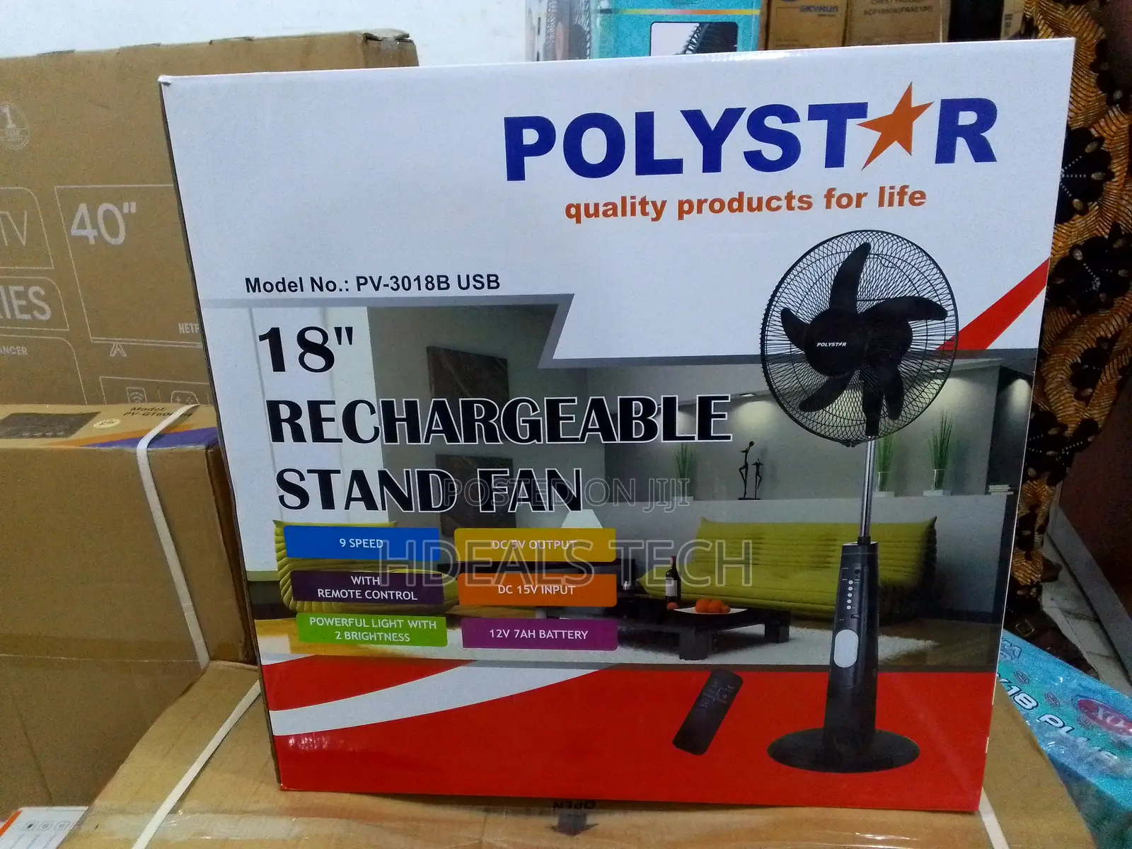 Perfect- Polystar Inches Rechargeable Standing Fan