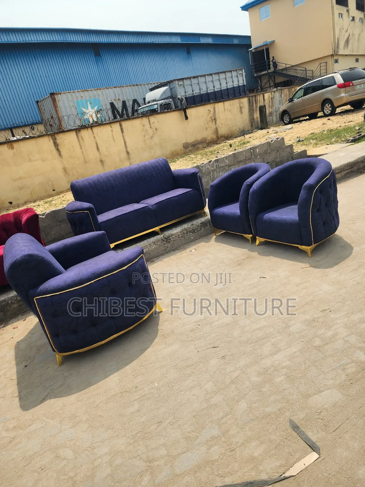 Quality Set of 7 Seaters Upholstery Padded Sofa Chairs.