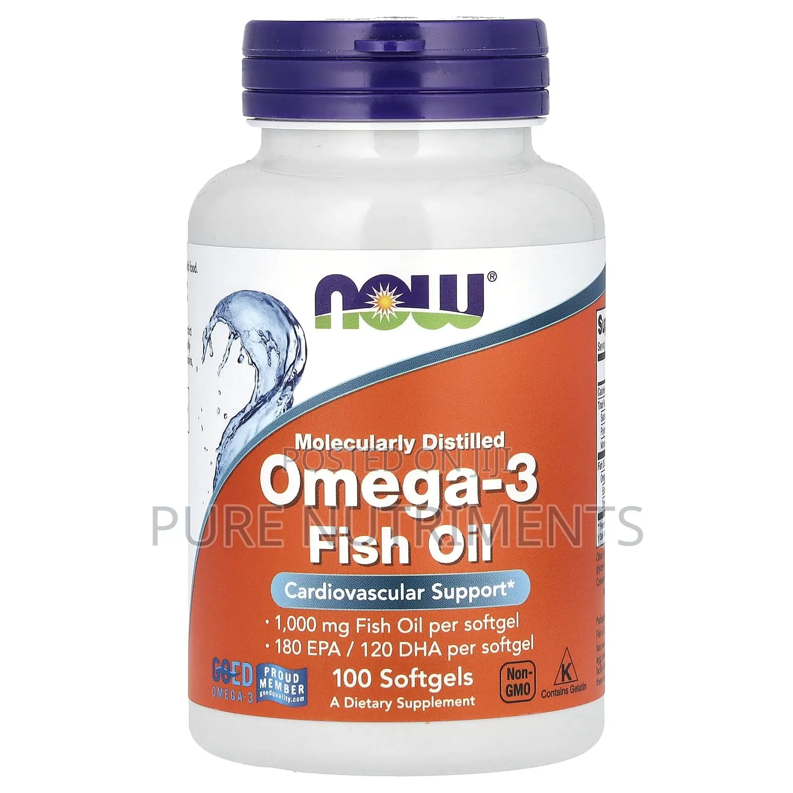 Now Omega-3 Fish Oil 1000mg - 100 Soft Gels