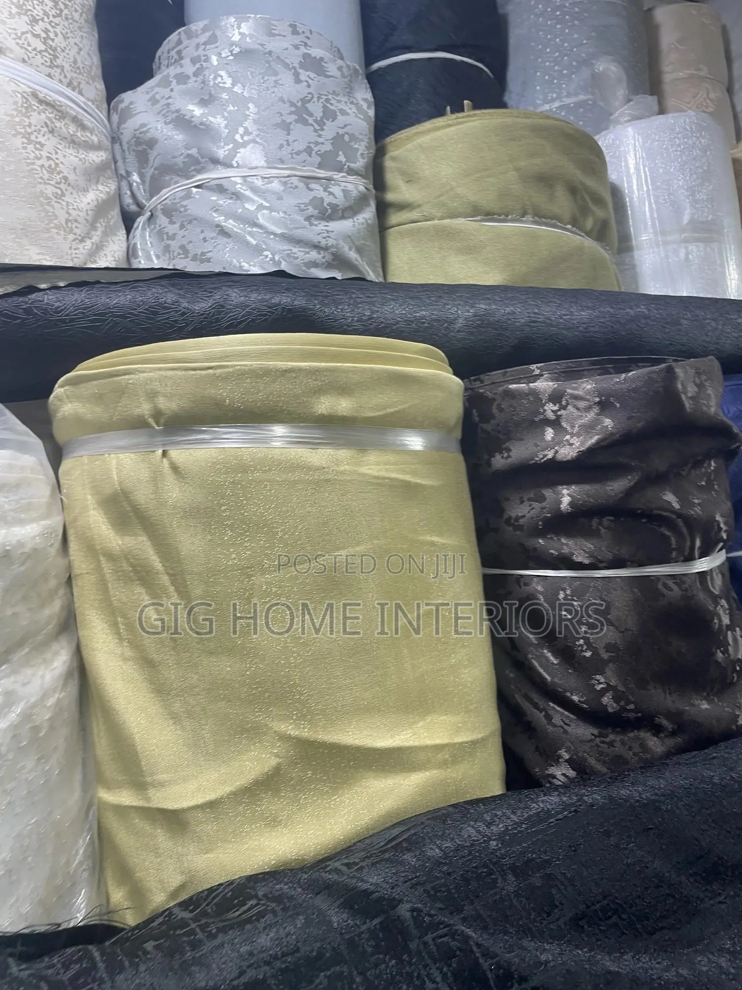 Turkish Premium Curtains Gray and Gold