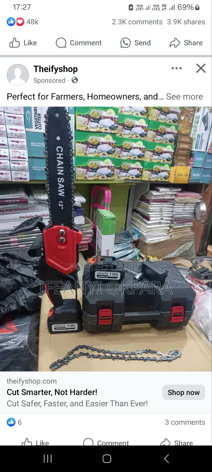12inches Saw With 2 Batteries and 2 Chains