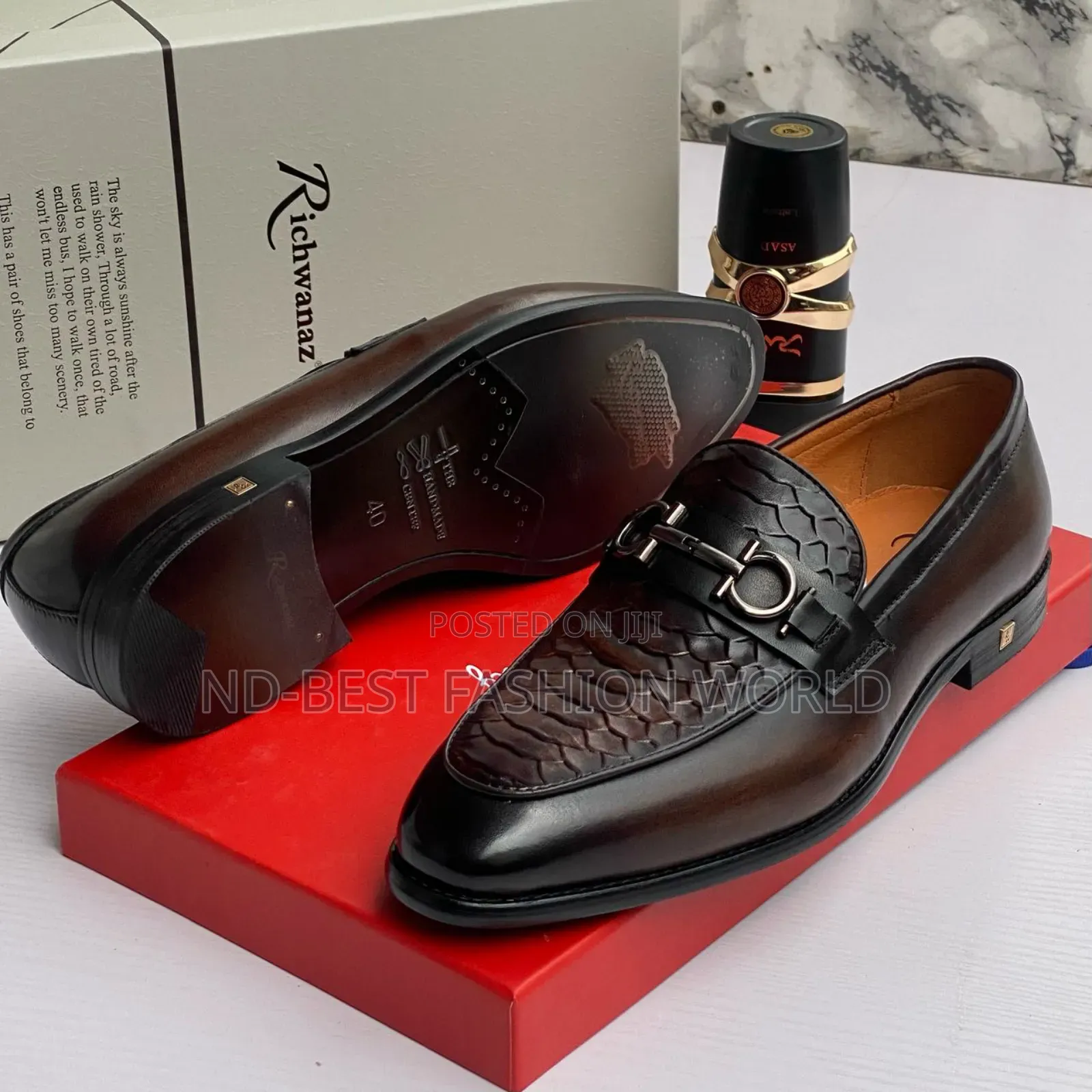 Black Matured Men's Leather Shoe