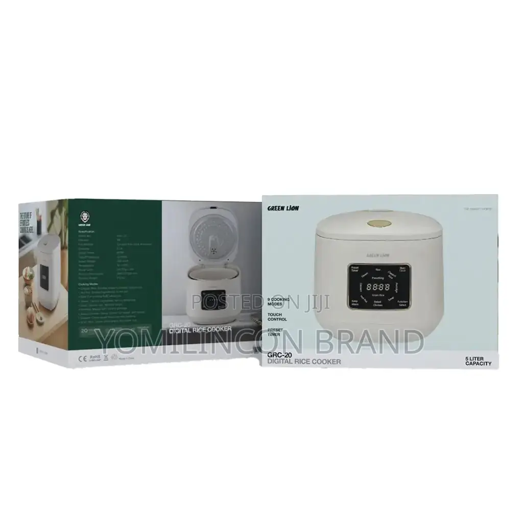 Green Lion GRC-20 Digital Rice Cooker 5l - White