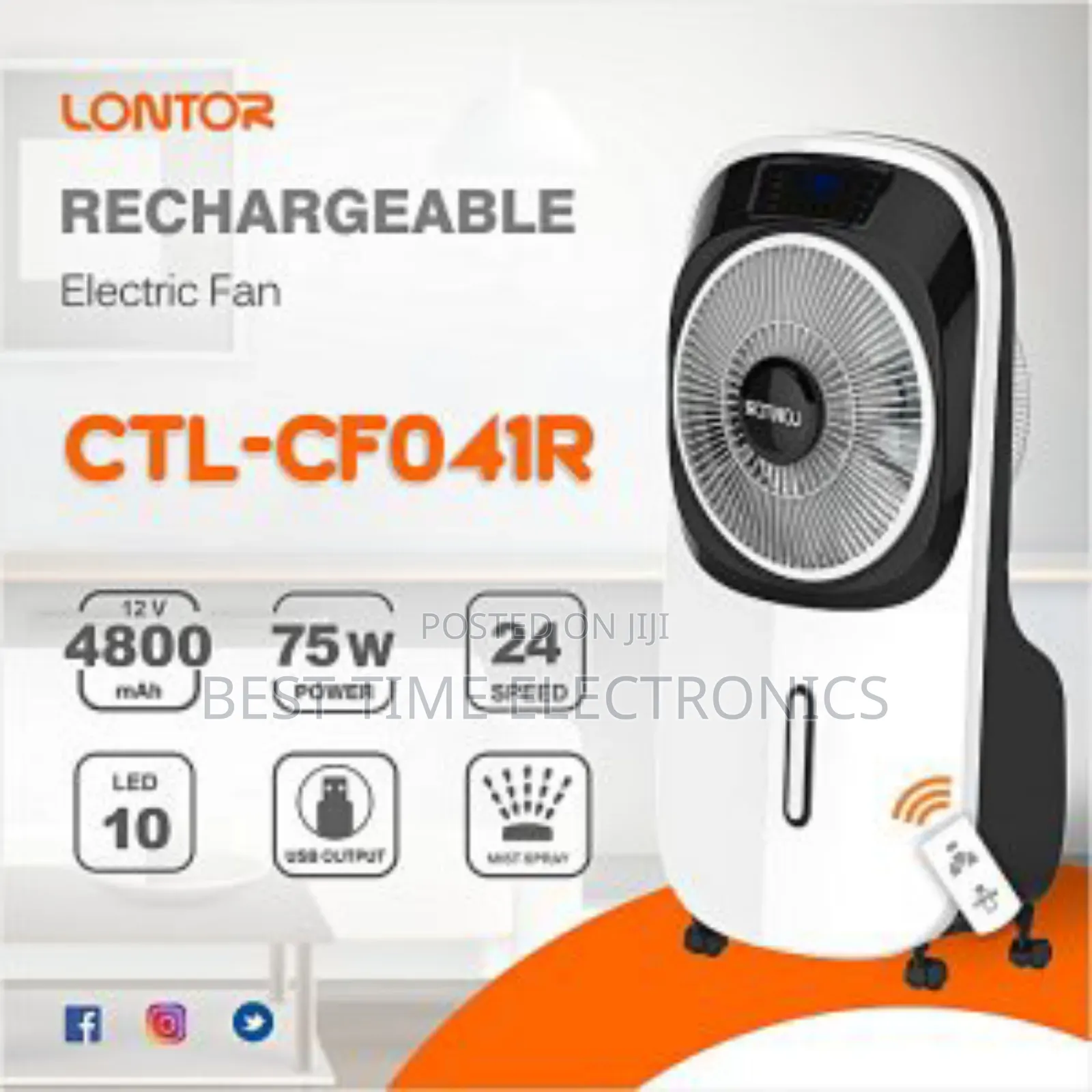 Lontor Rechargeable Box Mist Fan
