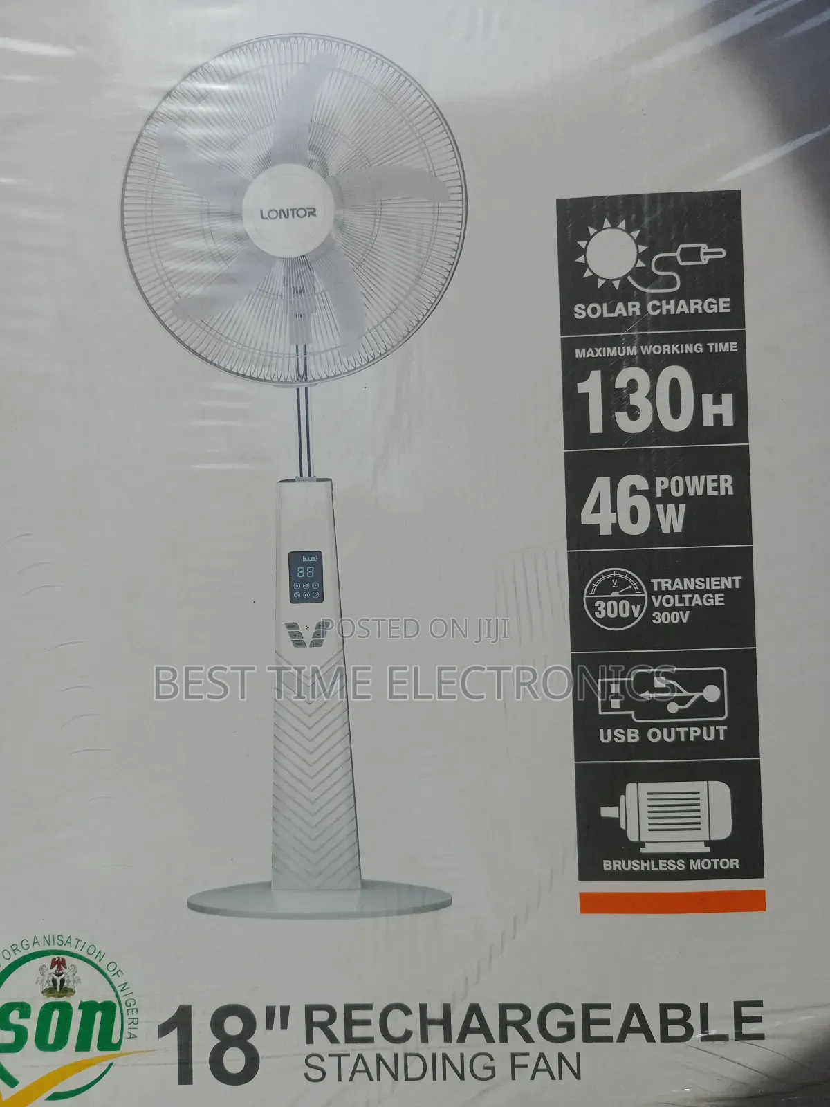 Lontor 18 Inches 24 Speed Rechargeable Fan