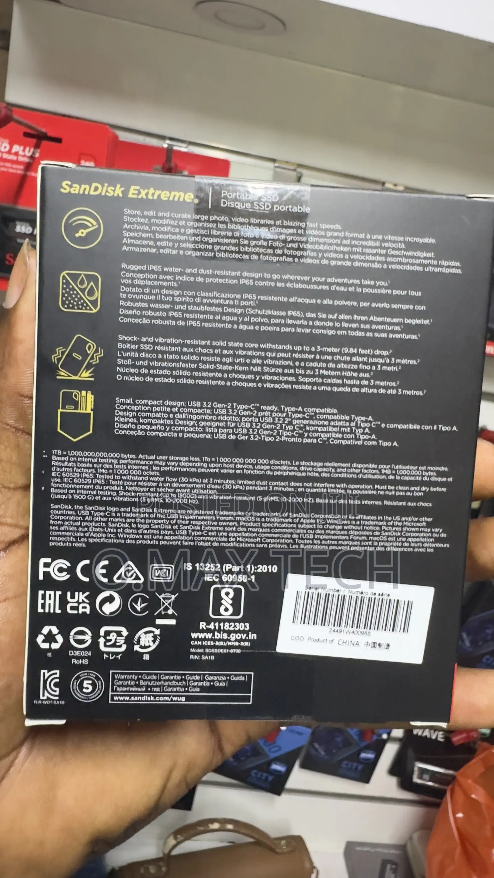 Sandisk 8tb Extreme Portable SSD - Up to 1050mb/S, Usb-C