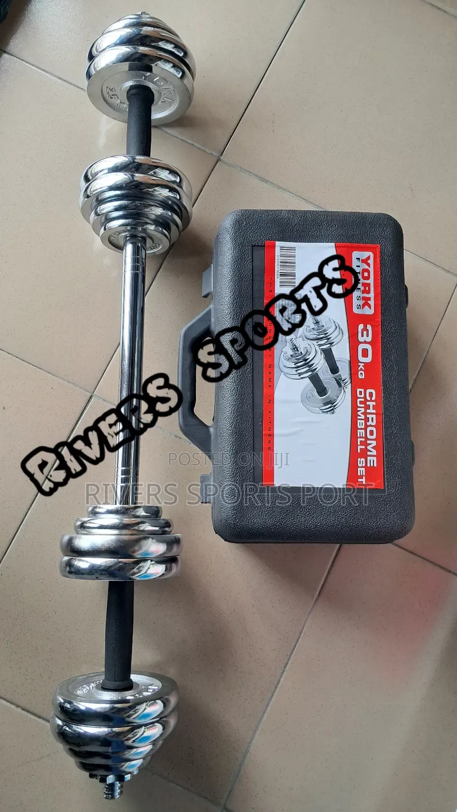 2in1 30kg Adjustable Chrom Dumbbell With Extension Bar/Connector Box