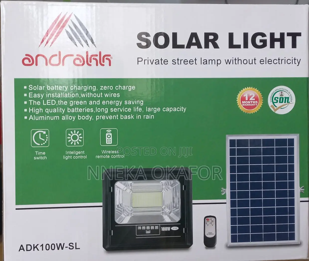 Andrakk100 Watts Solar Street Light