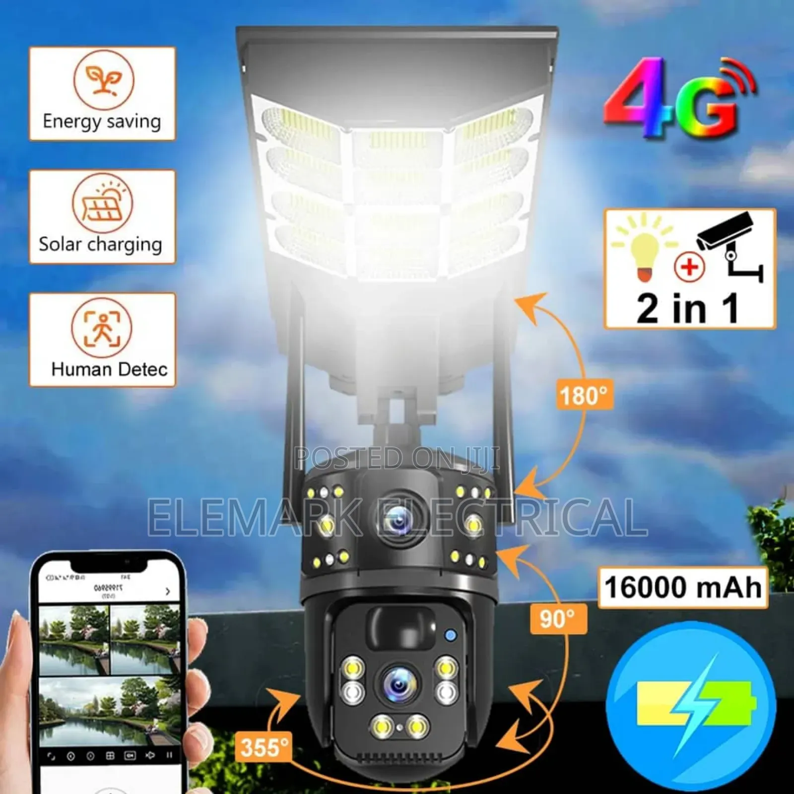 Best Quality Four Lens Solar Light With Camera 8mp