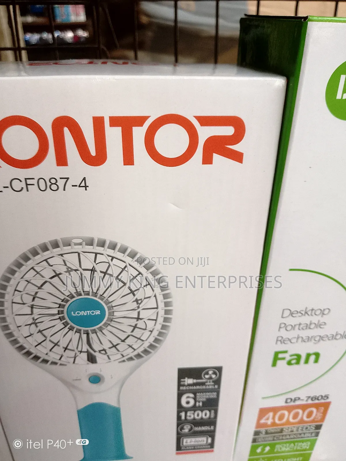 Lontor 4" Rechargeable Mini Hand Fan With Lithium Battery