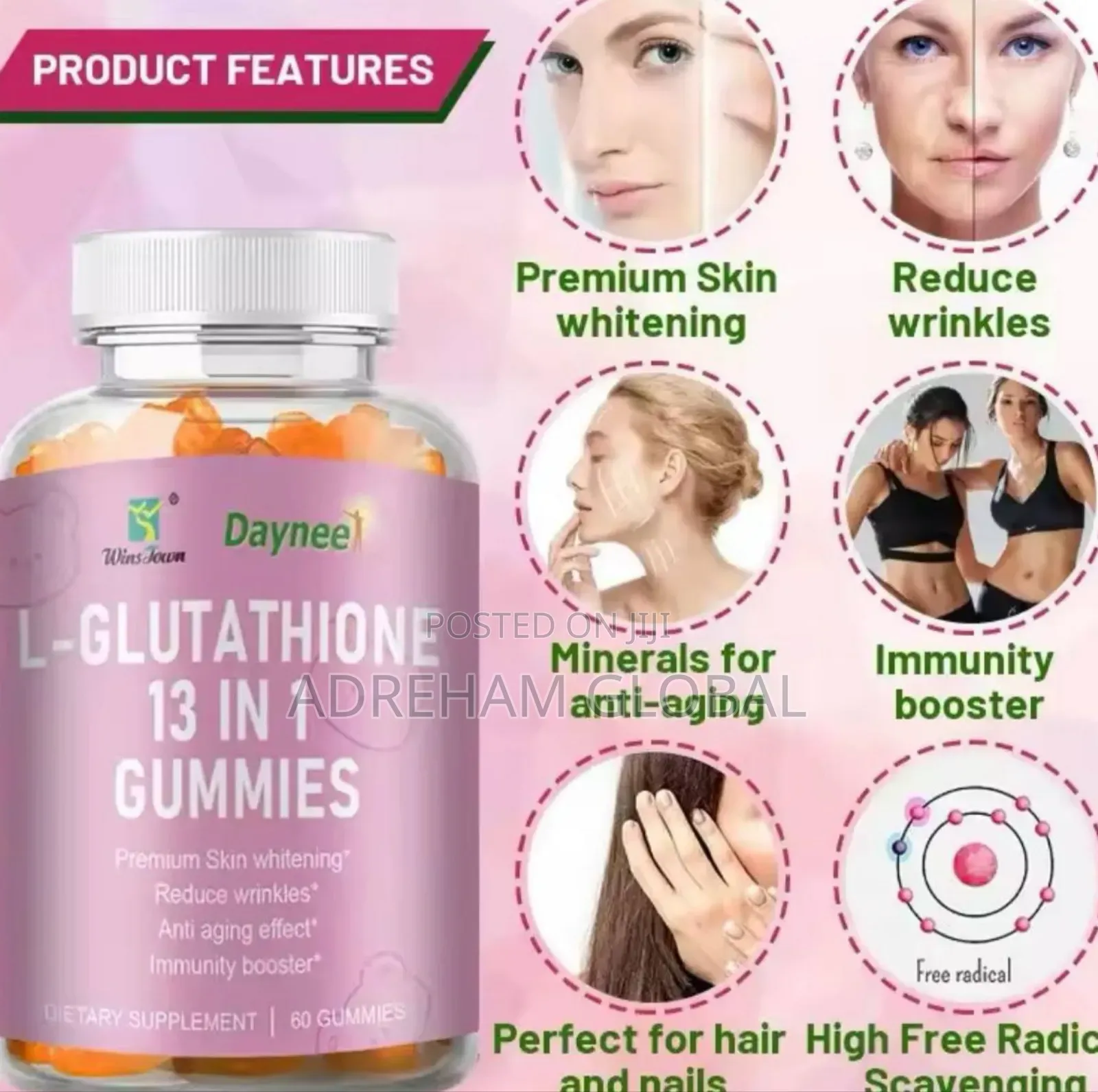 Pills L-Glutathione 13 in 1 Gummies Premium Skin Whitening