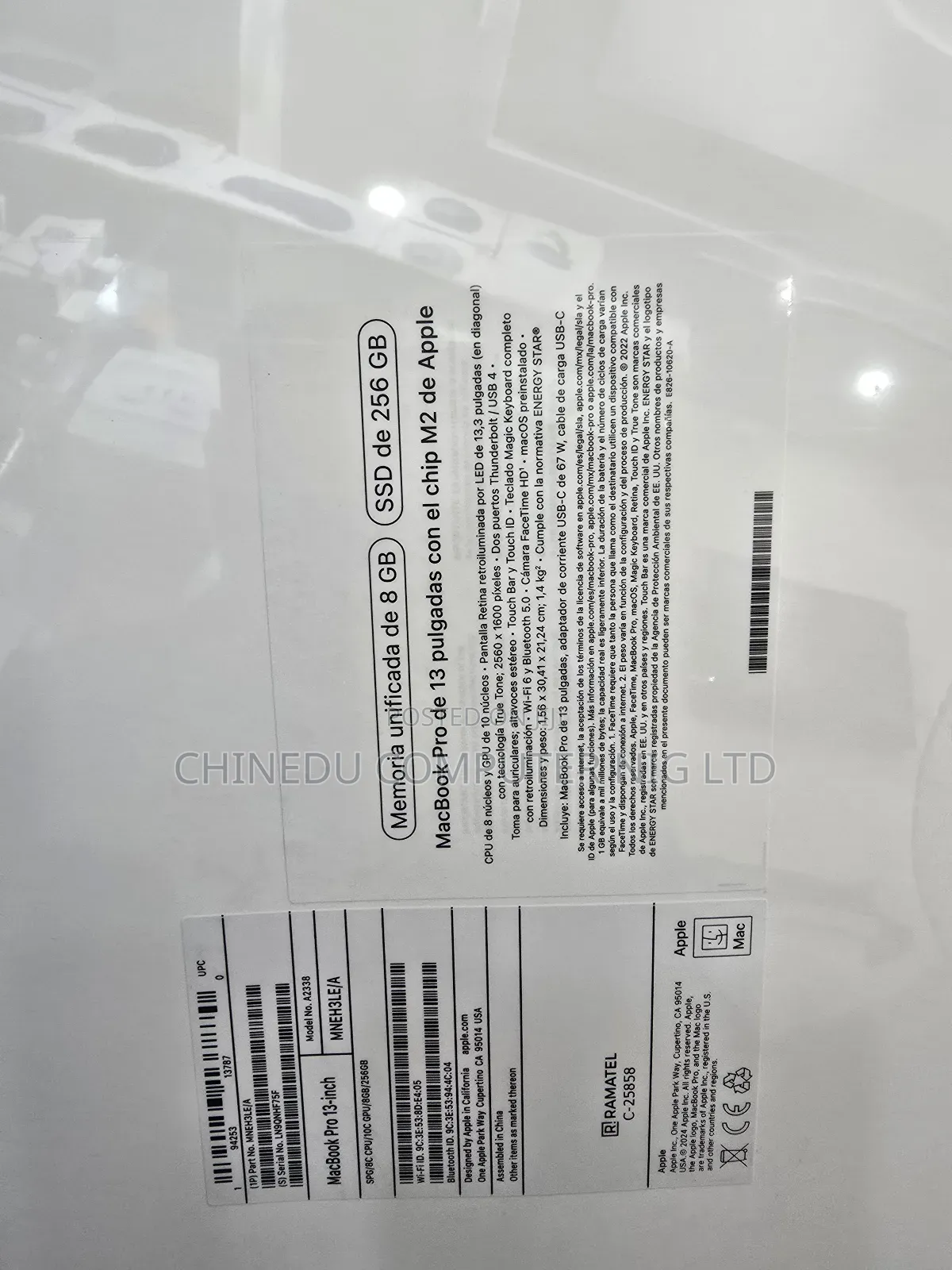 New Laptop Apple MacBook Pro 8GB Apple M2 SSD 256GB