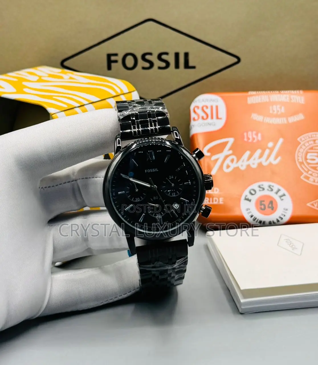 Fossil Quality Luxury Men Chain Strap Wristwatch