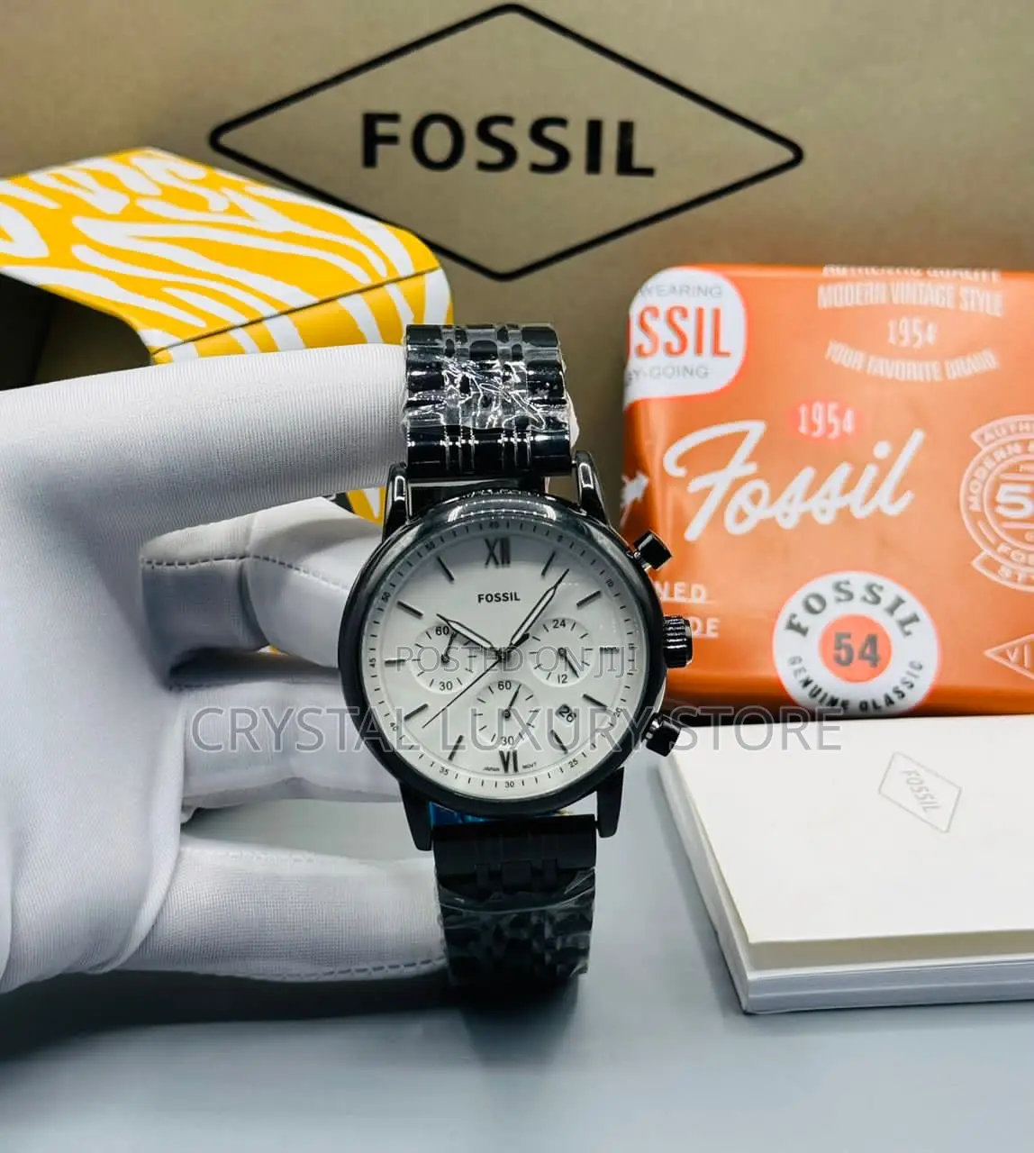 Fossil Quality Luxury Men Chain Strap Wristwatch